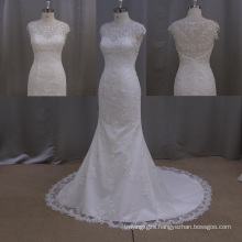 Elegant Lace Tulle Keyhole Wedding Dress